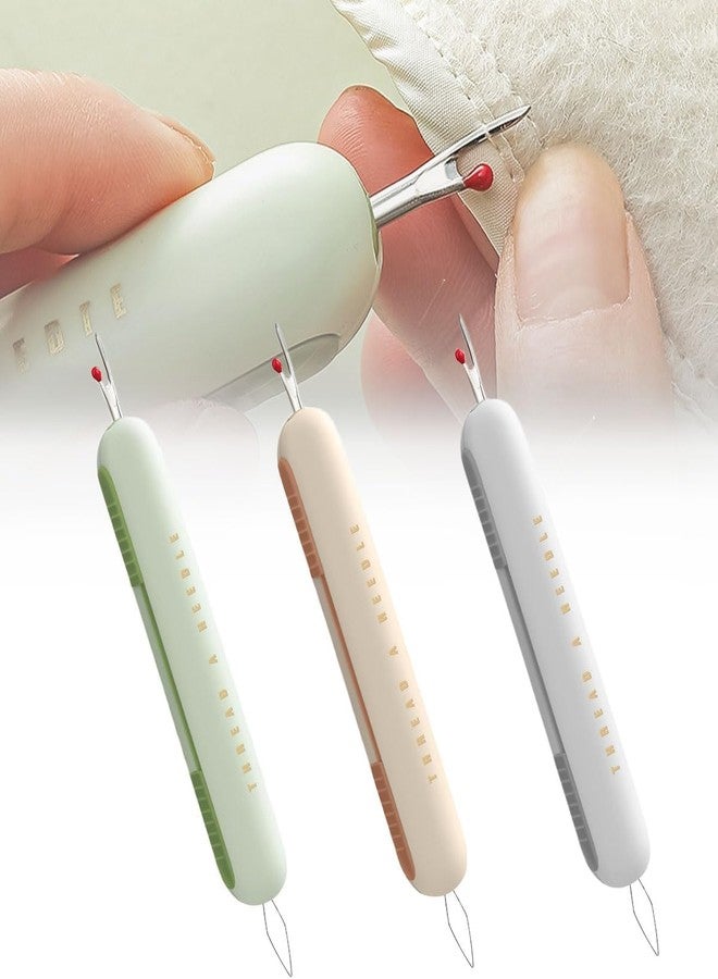 Mayklen 2 in 1 Needle Thread Inserter Thread Seam Ripper Stitch Opener Threading and Stitch Remover Tool Seam Remover Threading Tool for Hand Sewing Knitting Tailoring Tools - Image 1